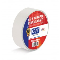 KRAF ÇİFT TARAFLI KÖPÜK BANT 25MMX5M